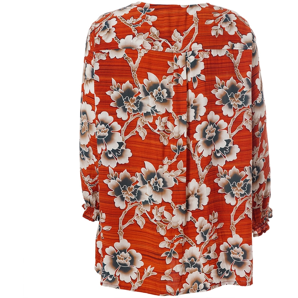 Gozzip Woman GIben Blouse Blouse Pumpkin Flower