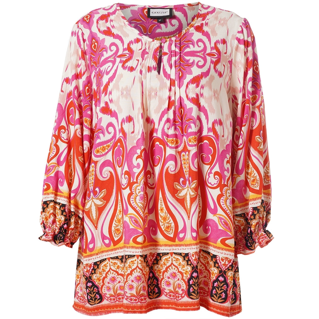 Gozzip Woman GIben Blouse Blouse Pink Print