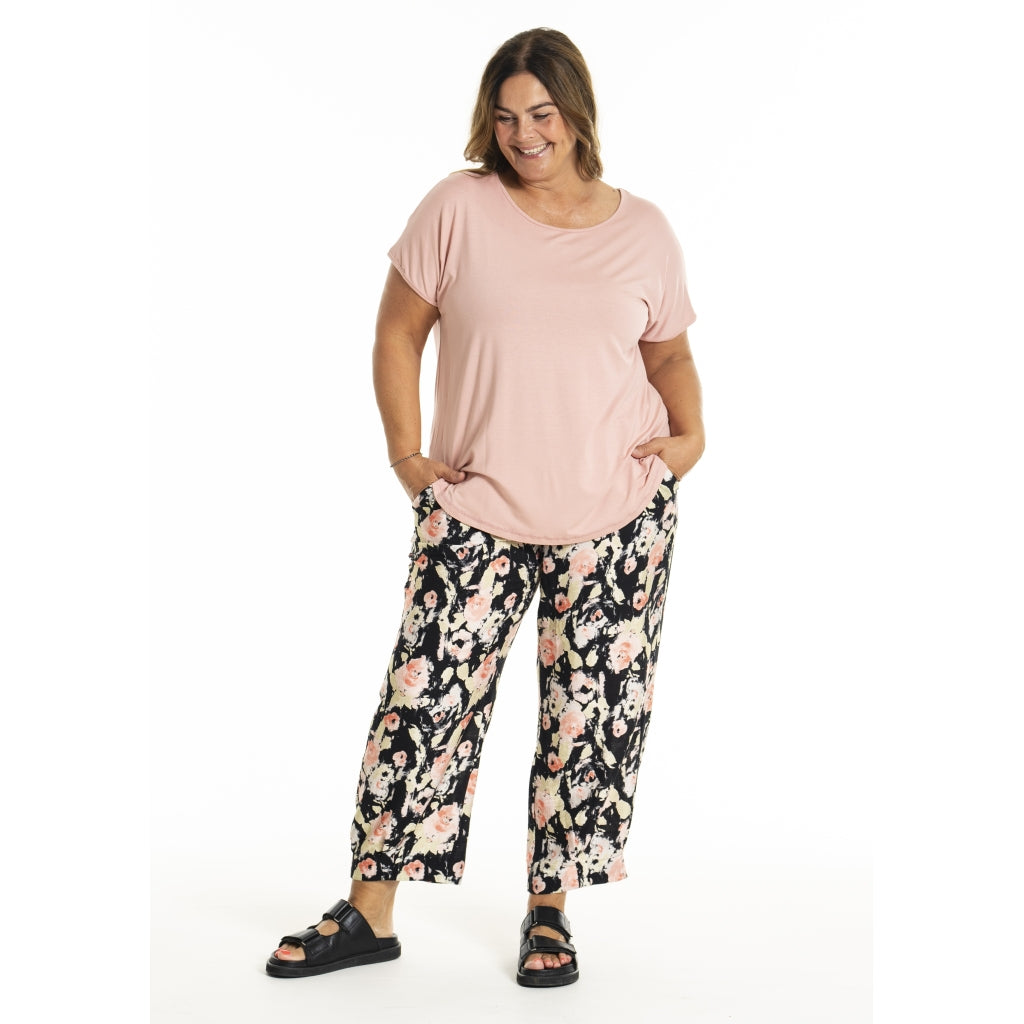 Gozzip Woman GIla Pants Pants Black printed