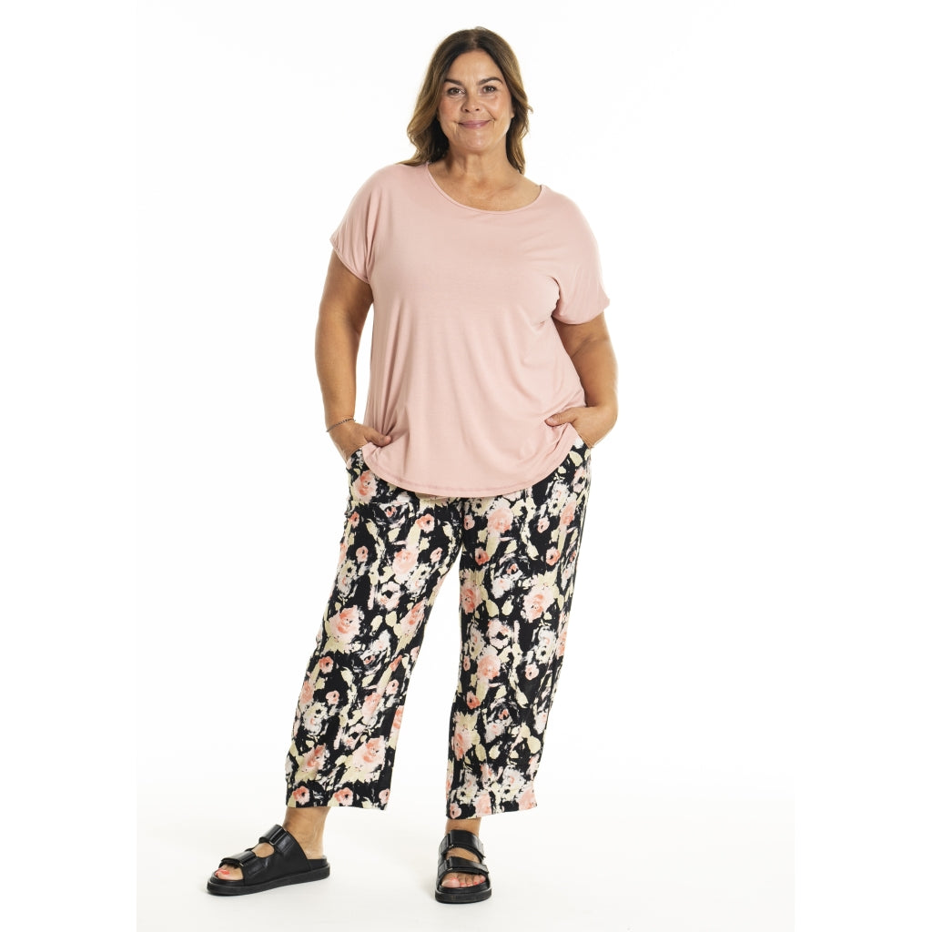 Gozzip Woman GIla Pants Pants Black printed