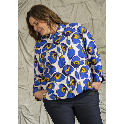Gozzip Woman GInie Shirt jacket Shirt Jacket Blue print