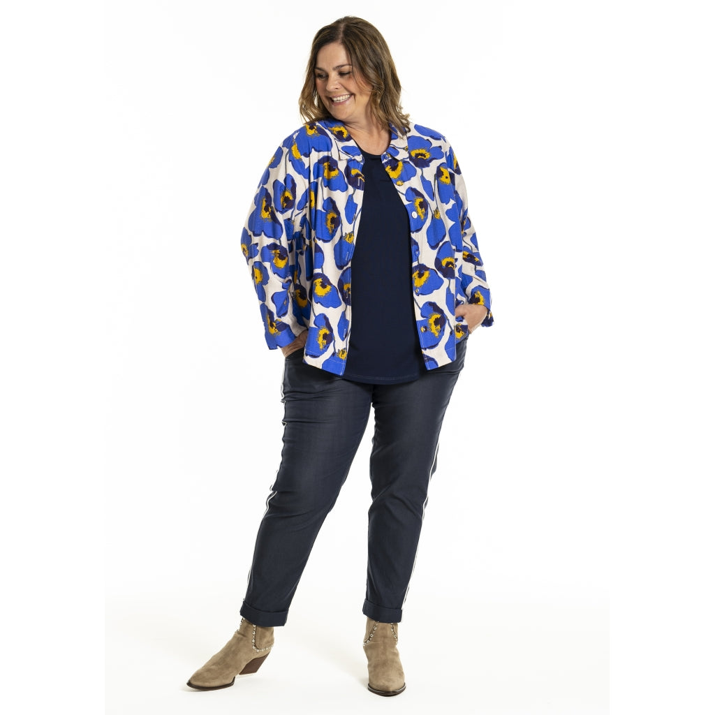 Gozzip Woman GInie Shirt jacket Shirt Jacket Blue print