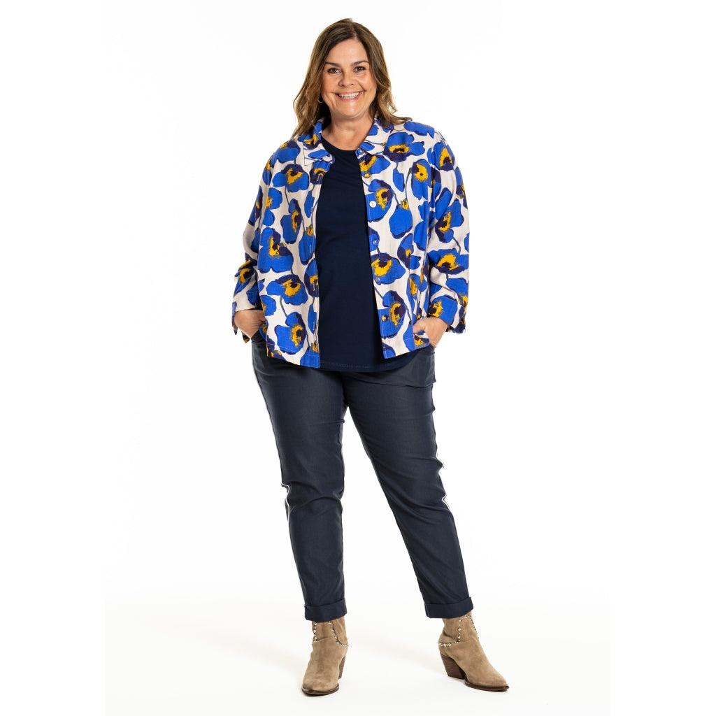 Gozzip Woman GInie Shirt jacket Shirt Jacket Blue print
