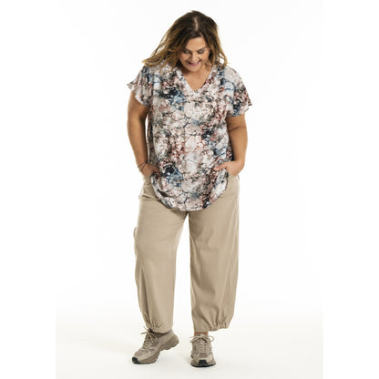 Gozzip Woman GJean Blouse Blouse Green-rose print