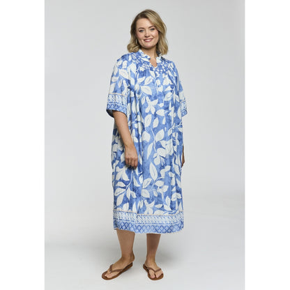Gozzip Woman GJoy Dress Dress Blue/Off-white board fabric