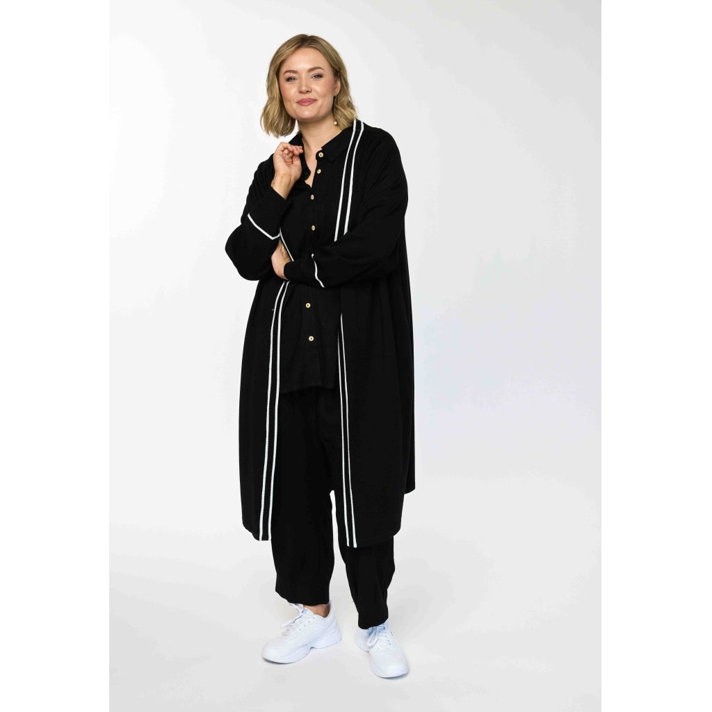 Gozzip Woman GKajsa Long Cardigan Long Cardigan Black/Offwhite