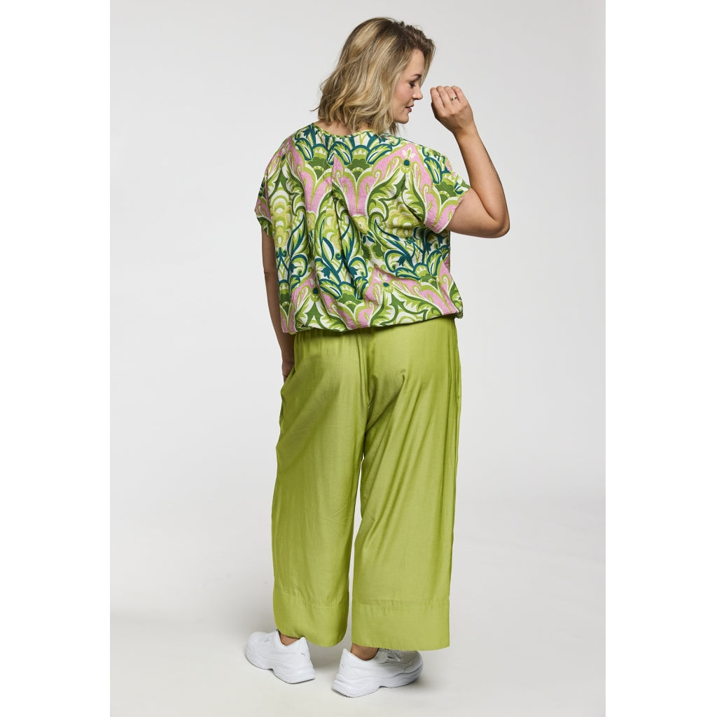 Gozzip Woman GKarina Loose 3/4 pants 3/4 Loose Pant Lime Green