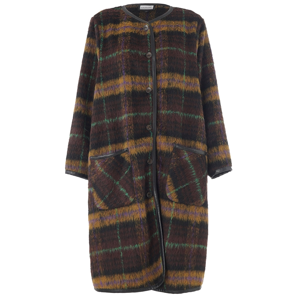 Gozzip Woman GKatinka Jacket Jacket Check with purple stripe