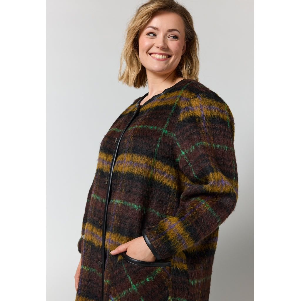 Gozzip Woman GKatinka Jacket Jacket Check with purple stripe