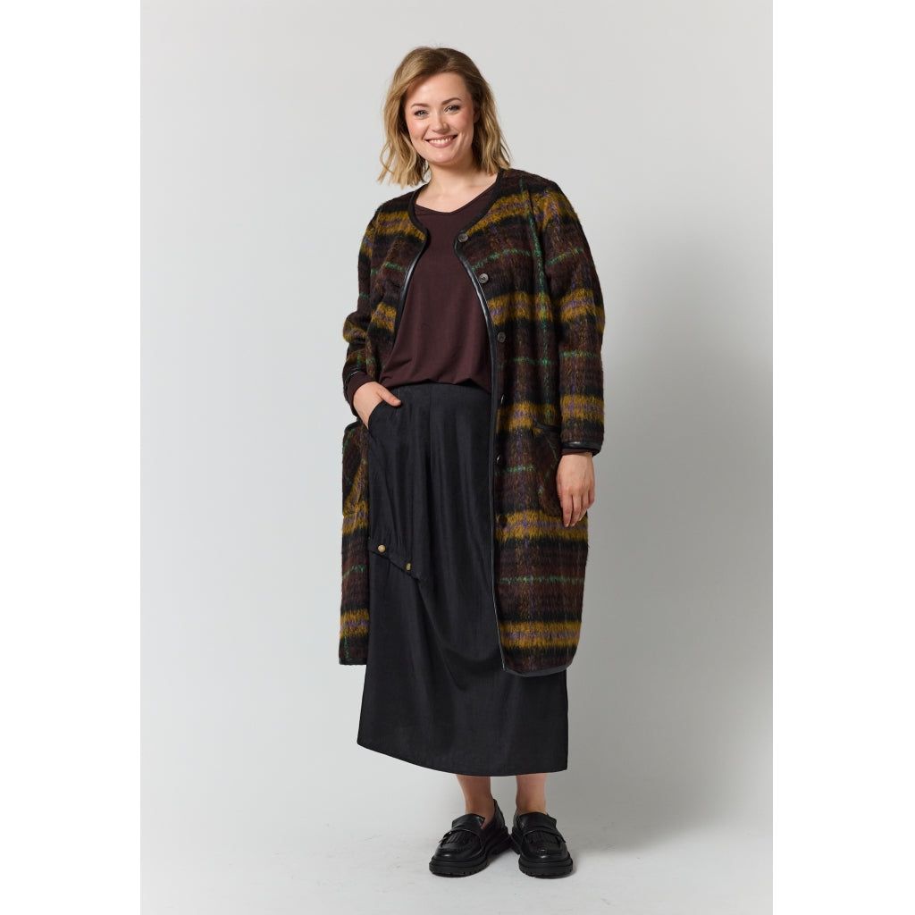 Gozzip Woman GKatinka Jacket Jacket Check with purple stripe