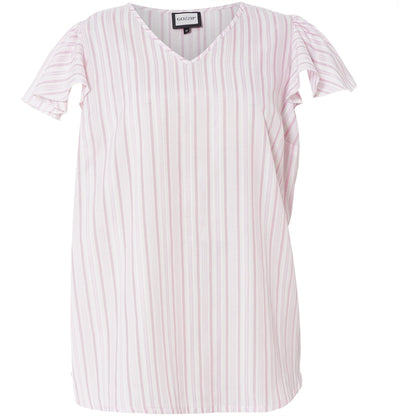 Gozzip Woman GKetti Top Top White with pink stripe