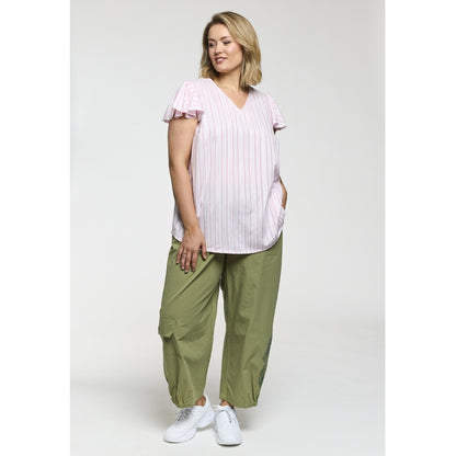 Gozzip Woman GKetti Top Top White with pink stripe