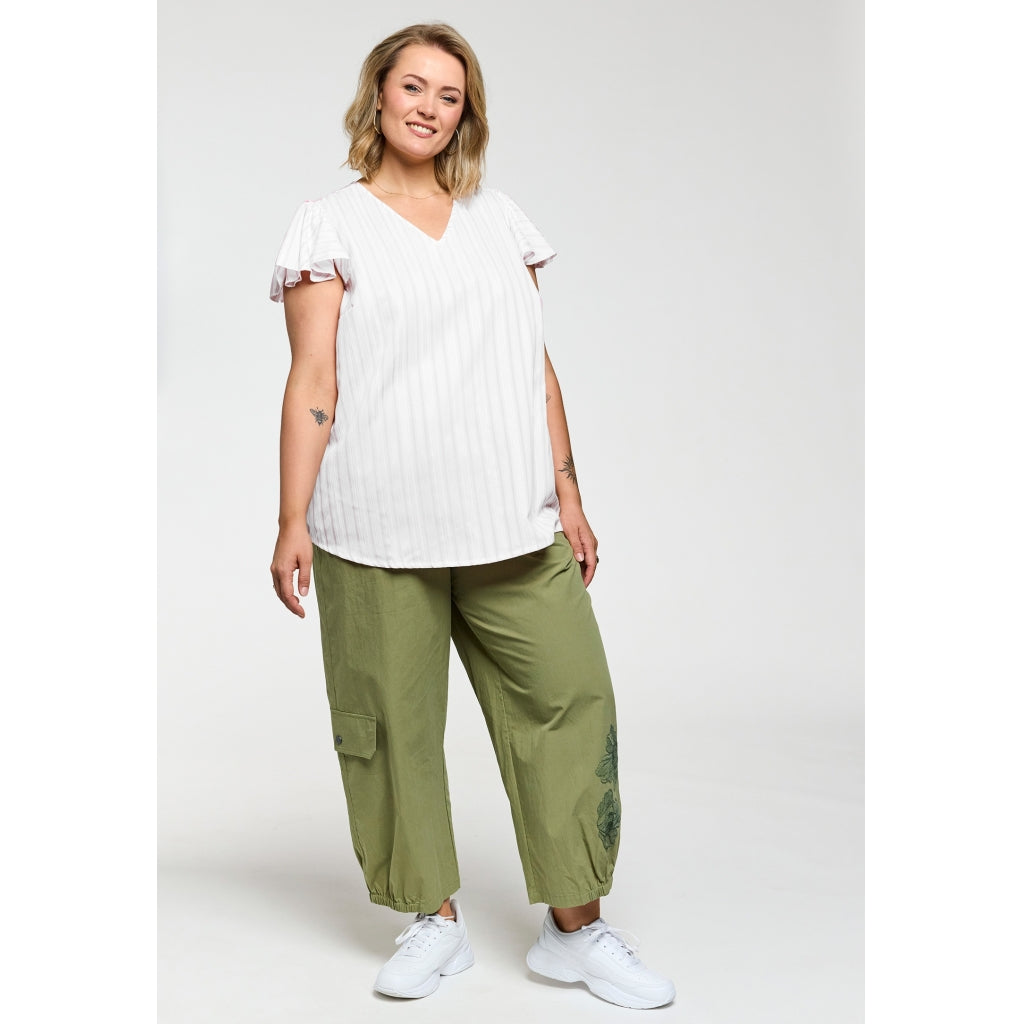 Gozzip Woman GKetti Top Top White with white stripe