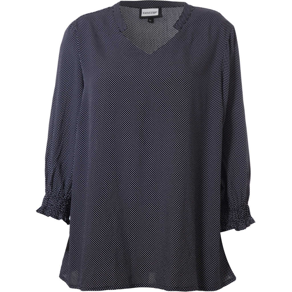 Gozzip Woman GKetty Blouse Blouse Navy w dots