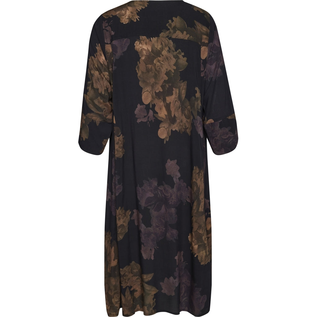 Gozzip Woman GLuma Dress Dress Black with big flowers