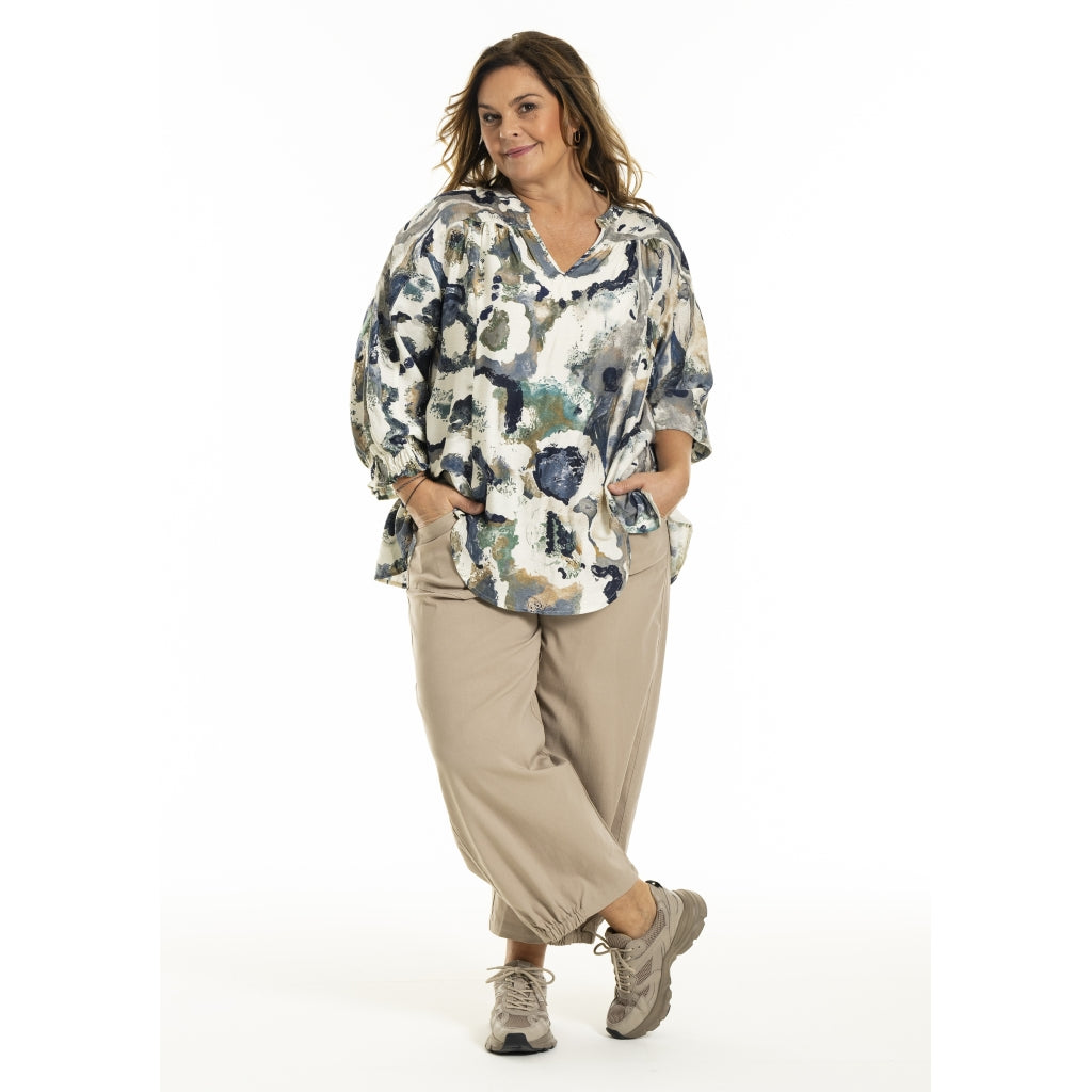 Gozzip Woman GMalina Blouse Blouse Green Print