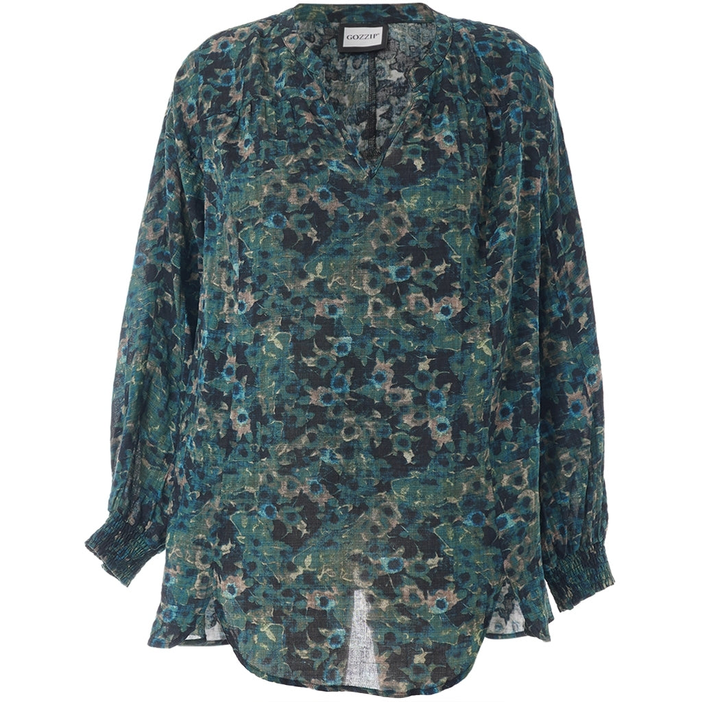 Gozzip Woman GMalina Blouse Blouse Green Print