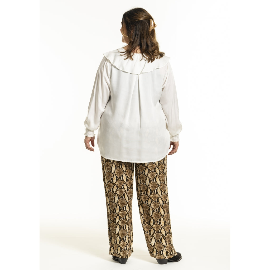Gozzip Woman GMargrethe Loose Pants Loose Pant Snake Print Brown