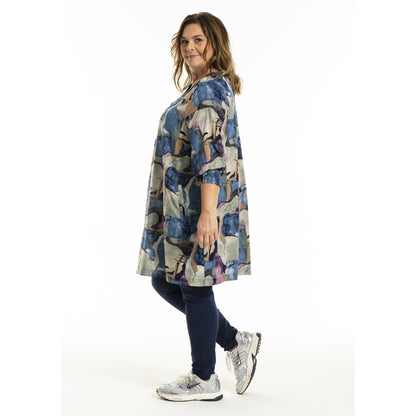 Gozzip Woman GMeta Tunic Tunic Blue print
