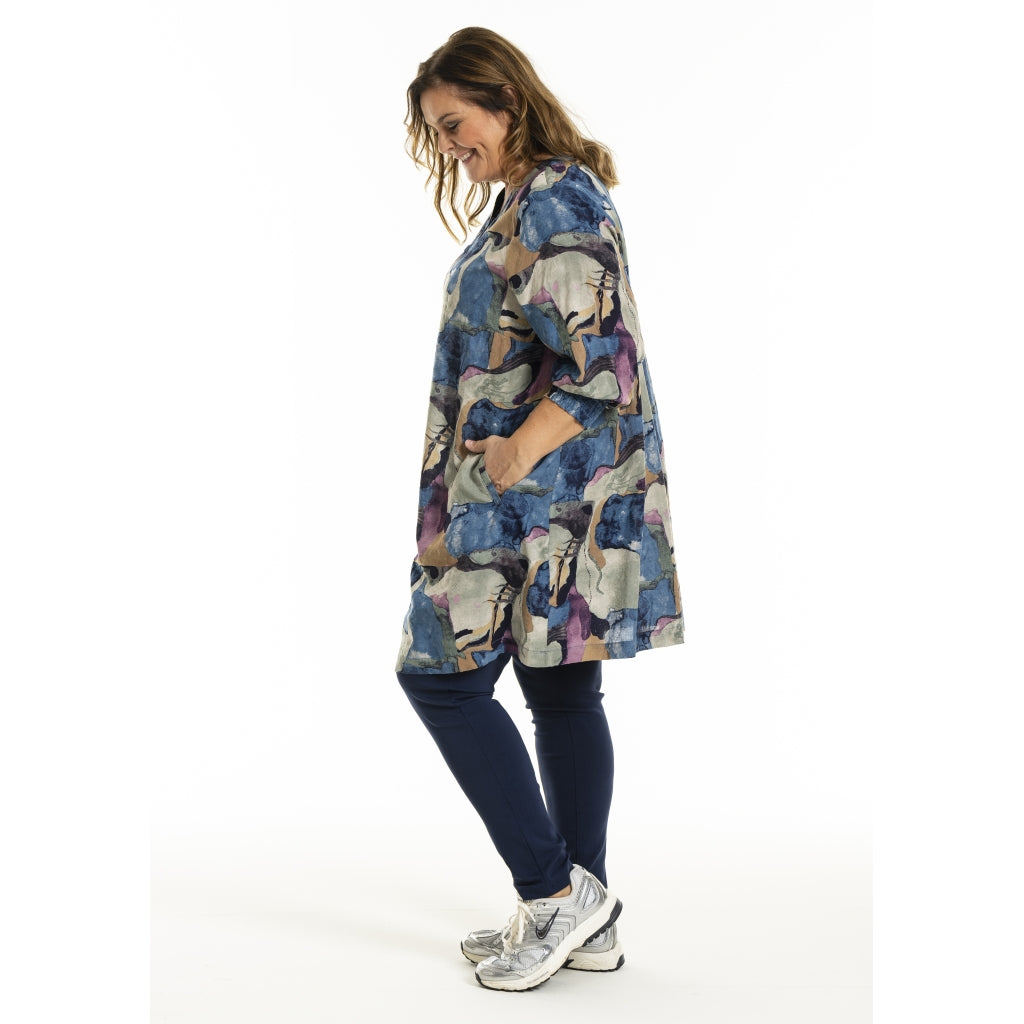 Gozzip Woman GMeta Tunic Tunic Blue print