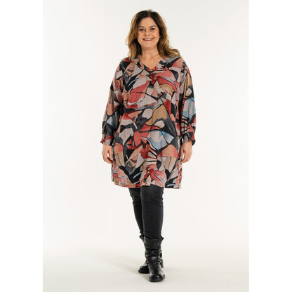 Gozzip Woman GMeta Tunic Tunic Grey-Pumpkin print