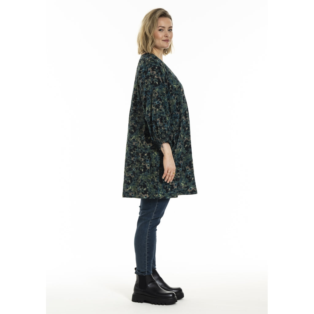 Gozzip Woman GMeta Tunic Tunic Green Print