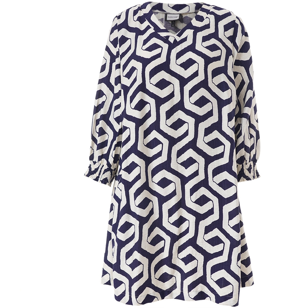 Gozzip Woman GMeta Tunic Tunic Blue offwhite print