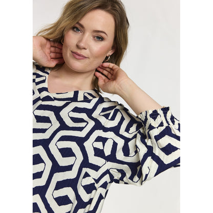 Gozzip Woman GMeta Tunic Tunic Blue offwhite print