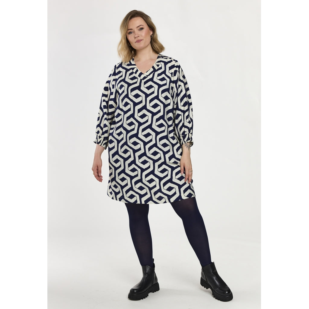 Gozzip Woman GMeta Tunic Tunic Blue offwhite print