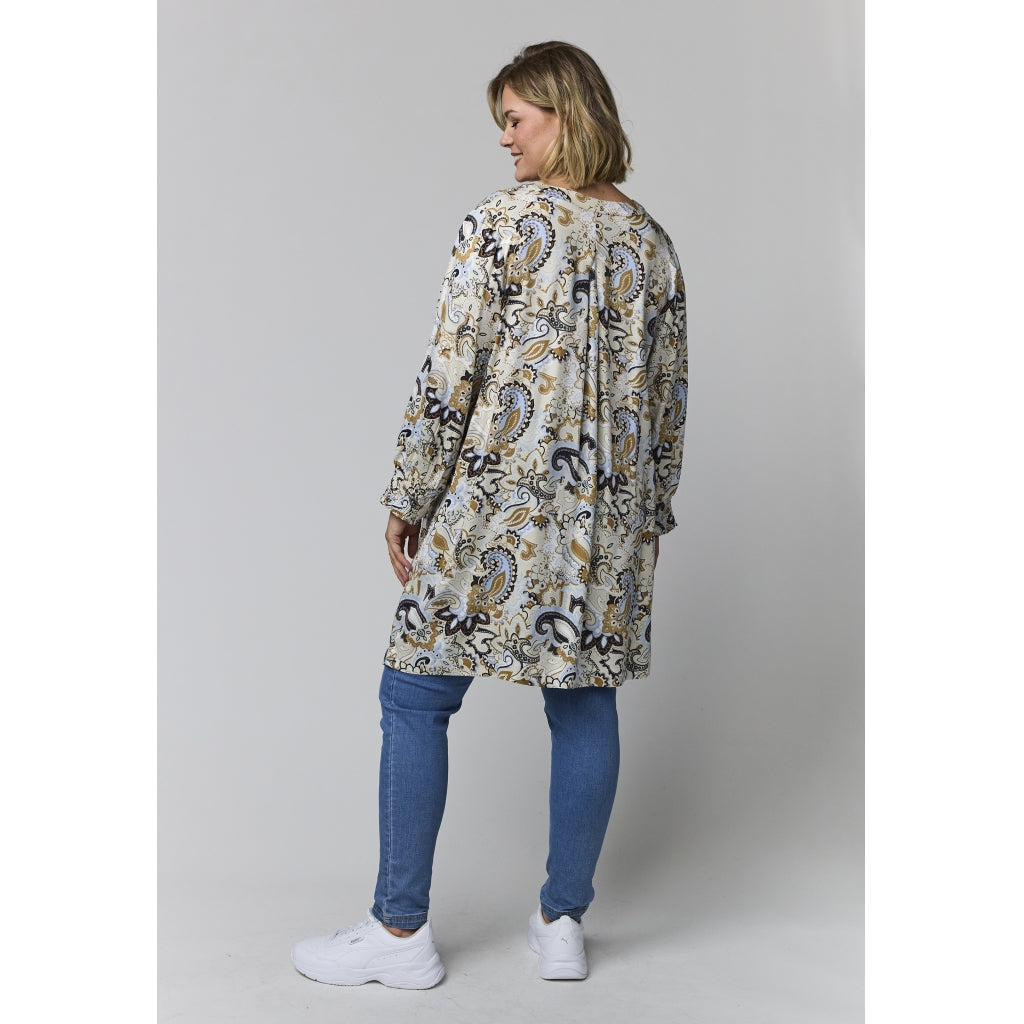 Gozzip Woman GMeta Tunic Tunic Sand with blue print