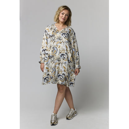 Gozzip Woman GMeta Tunic Tunic Sand with blue print