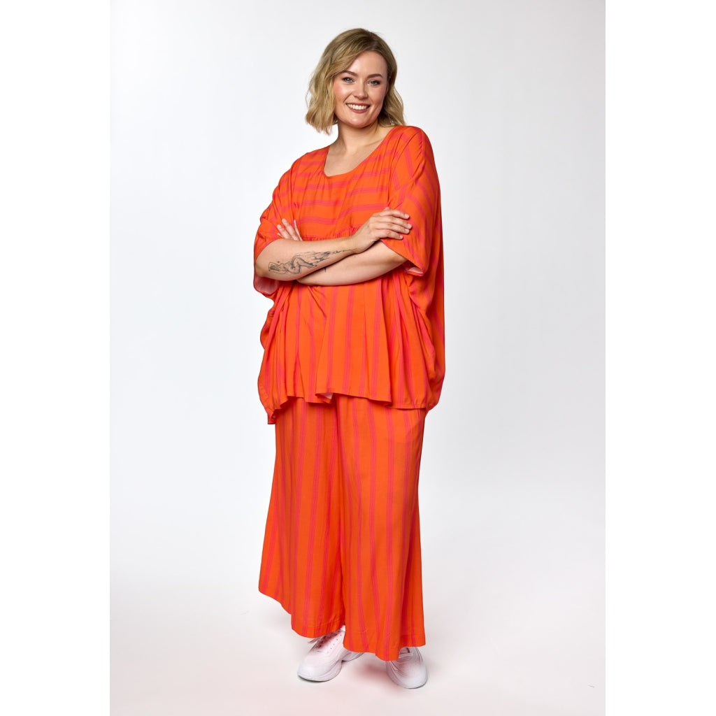 Gozzip Woman GMillie Wide Pants Pants Pink-orange stripe