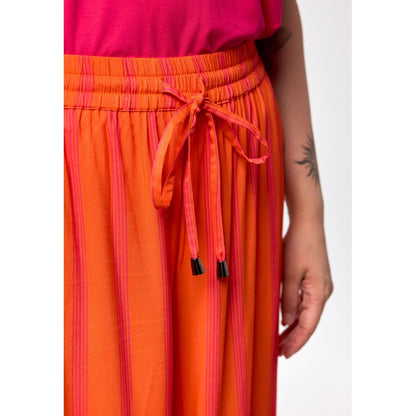 Gozzip Woman GMillie Wide Pants Pants Pink-orange stripe