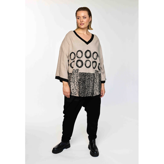 Gozzip Woman GMy Blouse Blouse Sand/Black printed