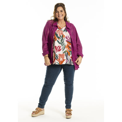 Gozzip Woman GMyra Lace Shirt Shirt Berry