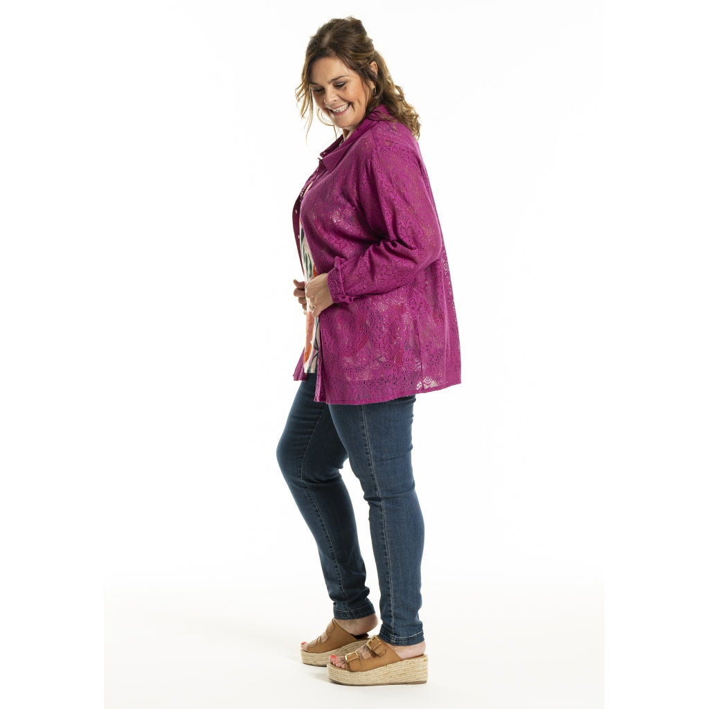 Gozzip Woman GMyra Lace Shirt Shirt Berry