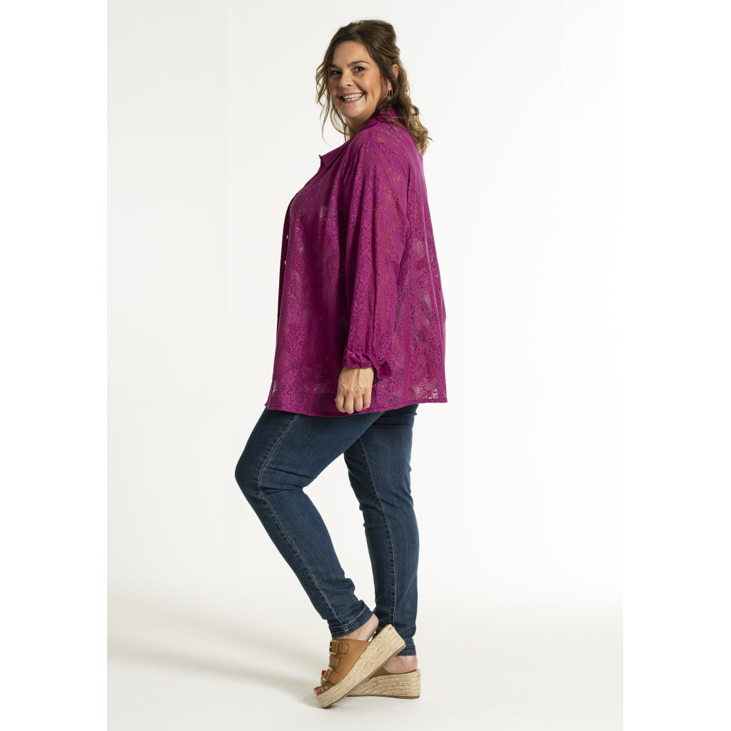 Gozzip Woman GMyra Lace Shirt Shirt Berry