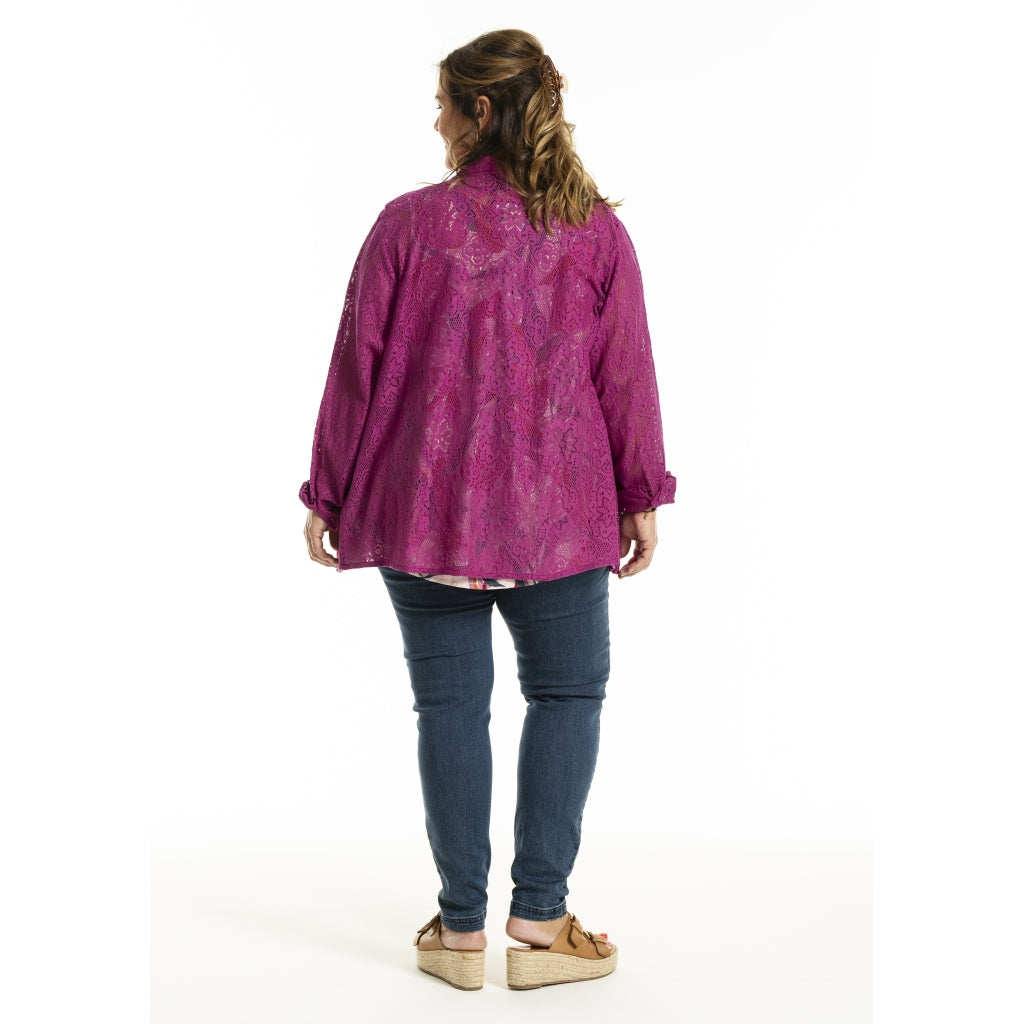 Gozzip Woman GMyra Lace Shirt Shirt Berry