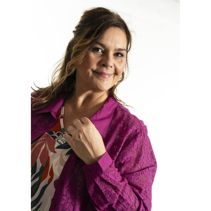 Gozzip Woman GMyra Lace Shirt Shirt Berry