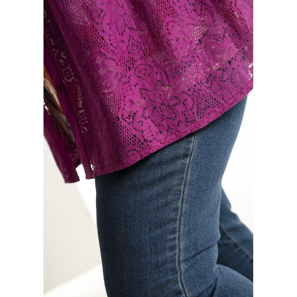 Gozzip Woman GMyra Lace Shirt Shirt Berry