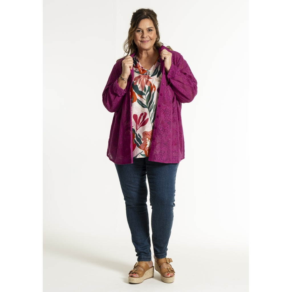 Gozzip Woman GMyra Lace Shirt Shirt Berry