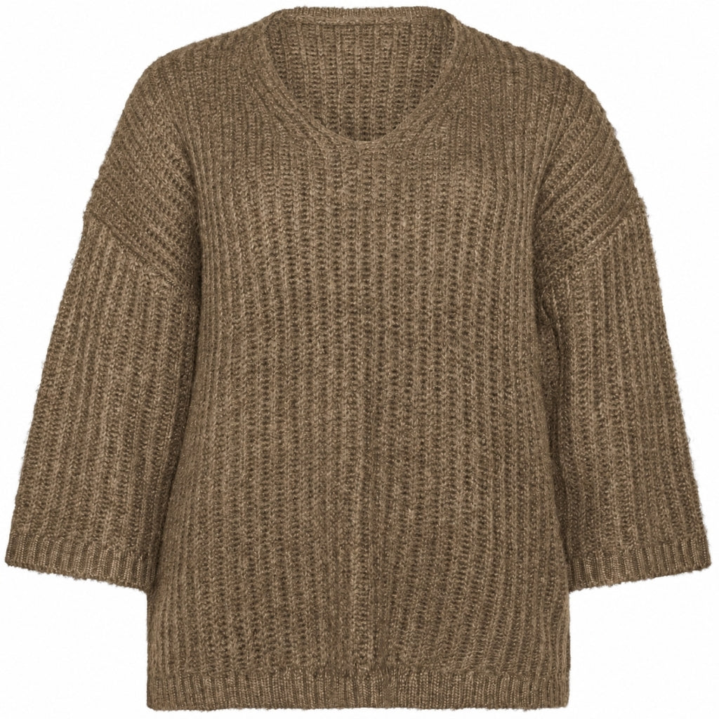 Gozzip Woman GRakel Knit Blouse Blouse Brown