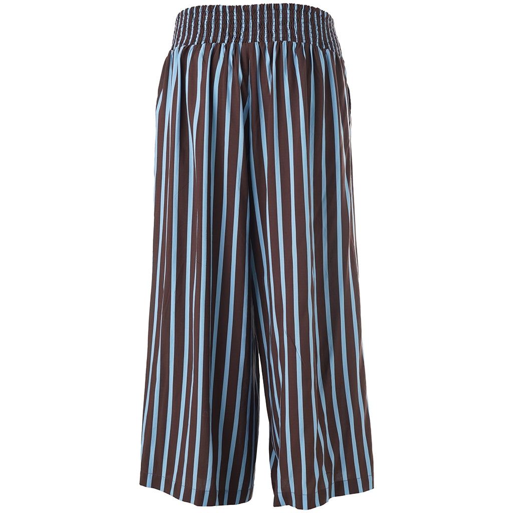 Gozzip Woman GRuby Pants Pants Brown with blue stripes