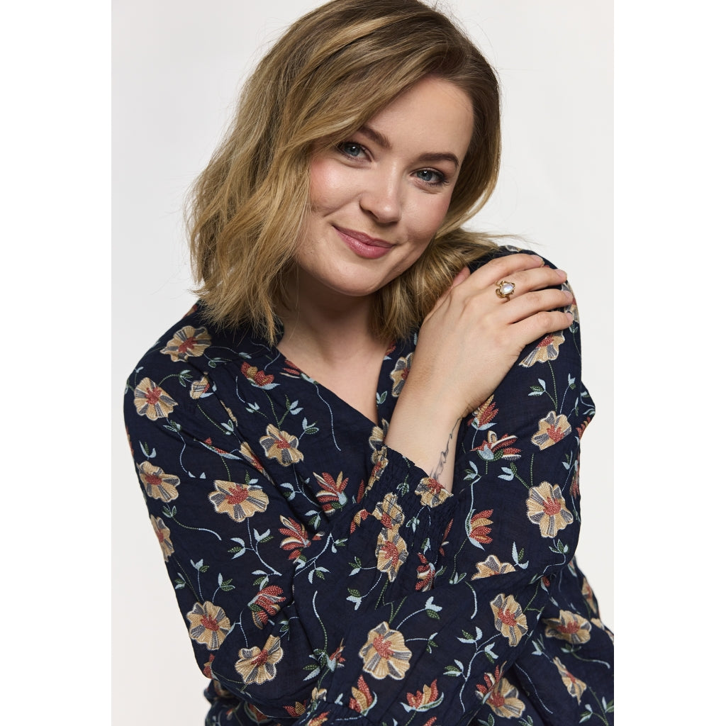 Gozzip Woman GSilke Blouse Blouse Navy Print