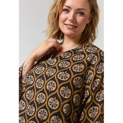 Gozzip Woman GSkuld Tunic Tunic Black with brown and sand pattern