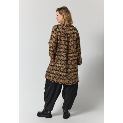 Gozzip Woman GSkuld Tunic Tunic Black with brown and sand pattern