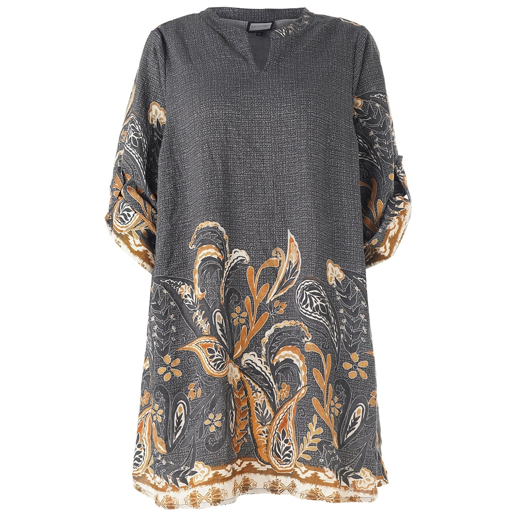Gozzip Woman GSkuld Tunic Tunic Black board fabric with brown pattern