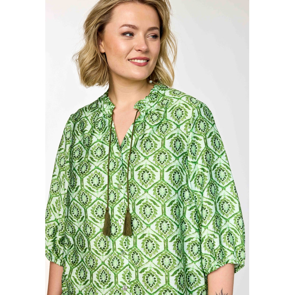 Gozzip Woman GTrine Blouse Blouse Green Print