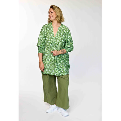 Gozzip Woman GUlla Tunic Tunic Green Print
