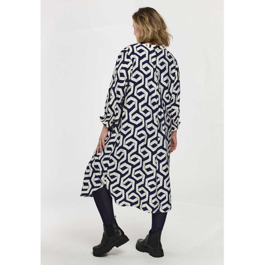 Gozzip Woman GValdis Dress Dress Blue offwhite print